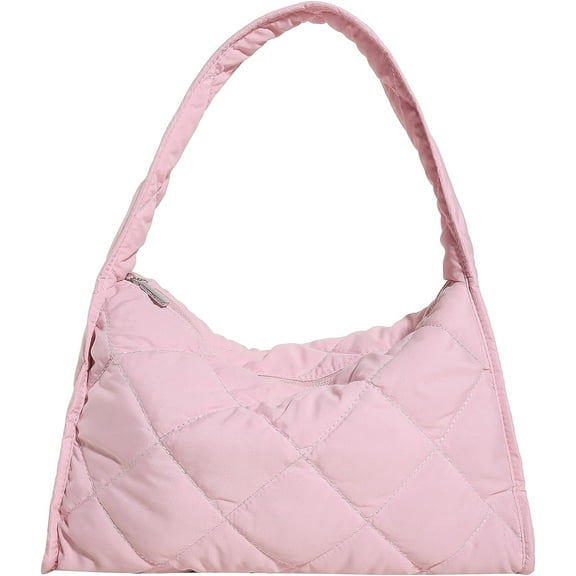 Kukuzhu Quilted Tote Bag for Women, Soft Puffer Tote Bag Lightweight Designer Nylon Crossbody Bags for Women Hobo Bag