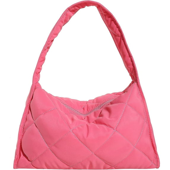 Kukuzhu Quilted Tote Bag for Women, Soft Puffer Tote Bag Lightweight Designer Nylon Crossbody Bags for Women Hobo Bag