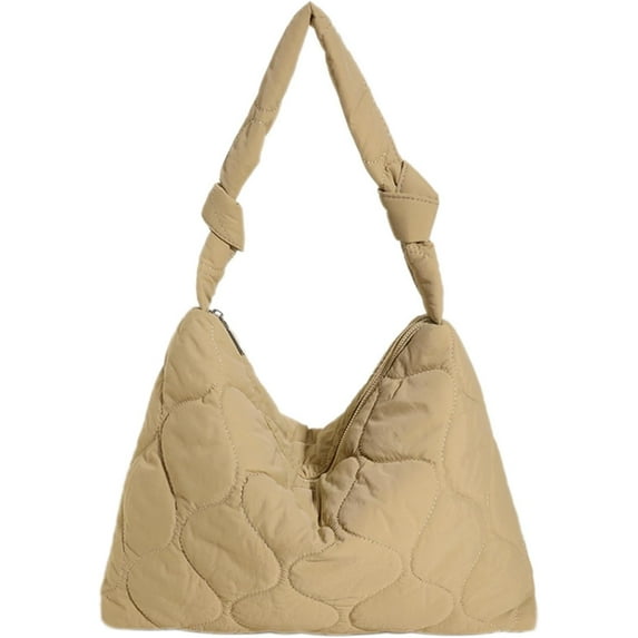 Kukuzhu Quilted Tote Bag for Women, Soft Puffer Tote Bag Lightweight Trendy Designer Lozenge Cos Bag Handbags