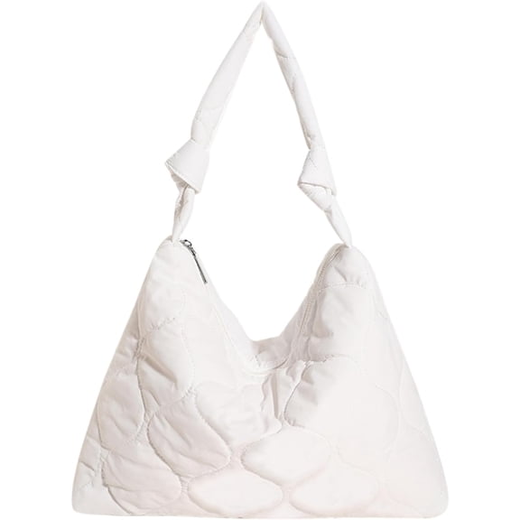 Kukuzhu Quilted Tote Bag for Women, Soft Puffer Tote Bag Lightweight Trendy Designer Lozenge Cos Bag Handbags