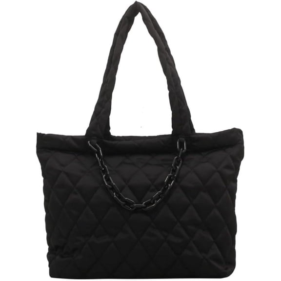 Kukuzhu Quilted Tote Bag for Women Trendy Purses Puffer Tote Bag Women Aesthetic Tote Bag Puffy Bag Quilted Bags