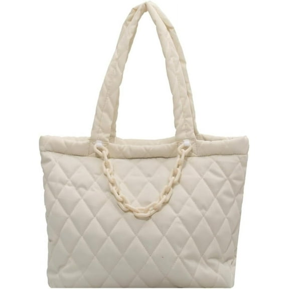Kukuzhu Quilted Tote Bag for Women Trendy Purses Puffer Tote Bag Women Aesthetic Tote Bag Puffy Bag Quilted Bags