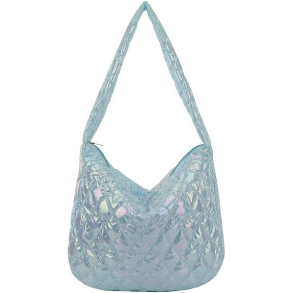 Kukuzhu Quilted Tote Bags for Women Lightweight Quilted Puffer Shoulder Bags Cotton Padded Hobo Purse Lattice 2023