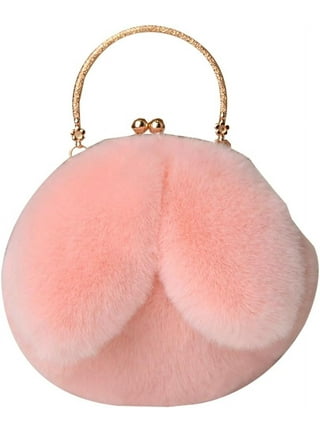 Pink fur best sale clutch bag