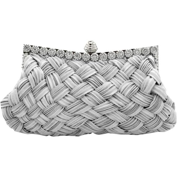 Kukuzhu Rhinestone Bridal Evening Bags Women Chic Wedding Party Evening Clutch Purse Handbag