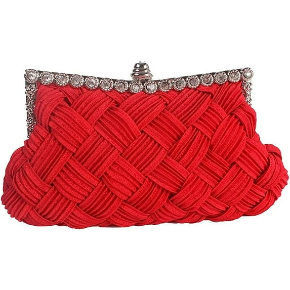 Kukuzhu Rhinestone Bridal Evening Bags Women Chic Wedding Party Evening Clutch Purse Handbag