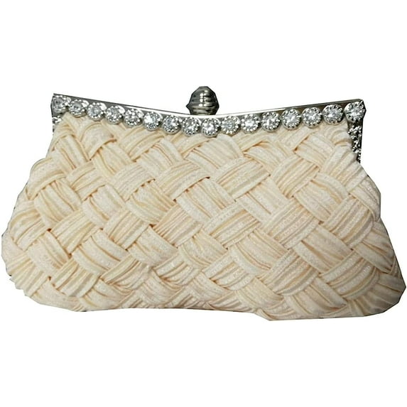 Kukuzhu Rhinestone Bridal Evening Bags Women Chic Wedding Party Evening Clutch Purse Handbag