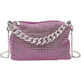 thumbnail image 1 of Kukuzhu Rhinestone Clutch for Women Sparkling Chain Evening Handbags Silver Purse Bling Hobo Handbag for Wedding Cocktail Party, 1 of 8