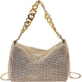 thumbnail image 1 of Kukuzhu Rhinestone Clutch for Women Sparkling Chain Evening Handbags Silver Purse Bling Hobo Handbag for Wedding Cocktail Party, 1 of 8