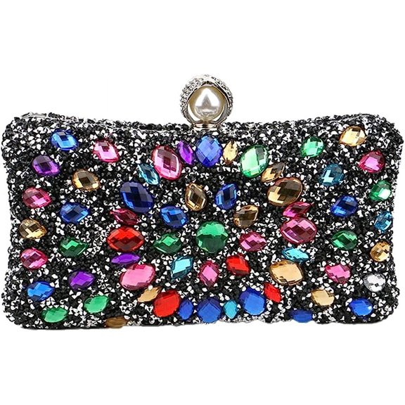 Kukuzhu Rhinestone Evening Bags Women Fashion Wedding Party Evening Clutch Purse Chain Shoulder Bag