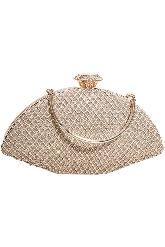 Rhinestone Evening Handbags Women Chic Shell Shiny Party Evening Clutch Purse