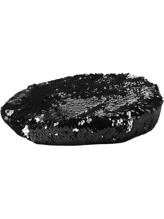 Sequin Beret Artist Hat Bling French Beret Hats for Women Girls Glitter Mermaid Cap for Dancing Party Accessories