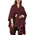 thumbnail image 1 of Kukuzhu Shawl Wraps for Women ponchos Ruana Cape Open Front Duster Cardigan Sweaters for Fall Winter, 1 of 8