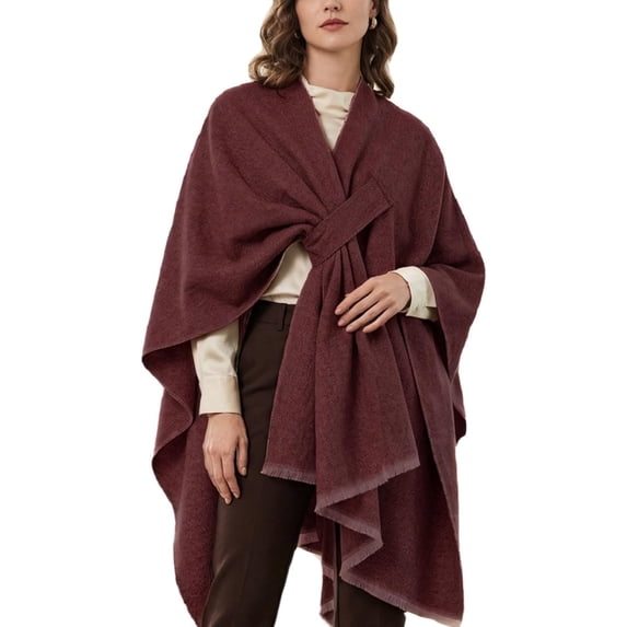 Kukuzhu Shawl Wraps for Women ponchos Ruana Cape Open Front Duster Cardigan Sweaters for Fall Winter