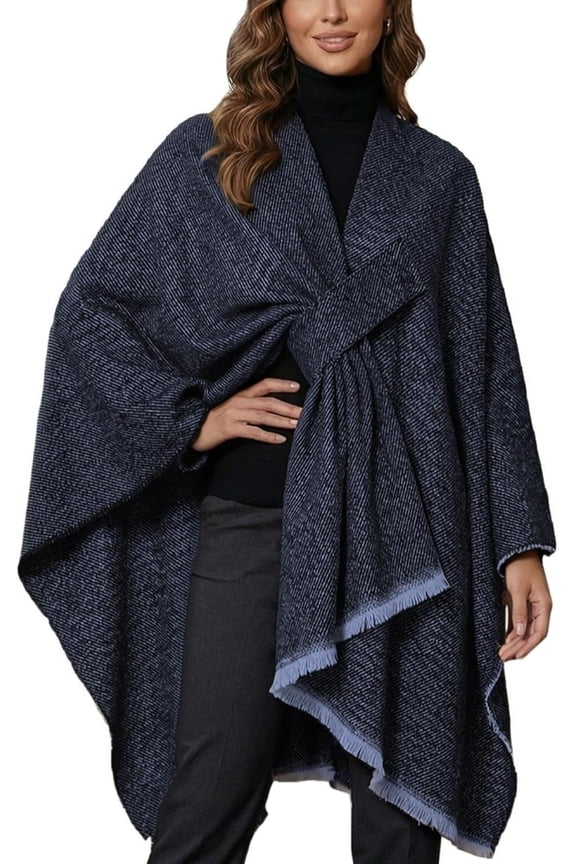 Shawl Wraps for Women ponchos Ruana Cape Open Front Duster Cardigan Sweaters for Fall Winter