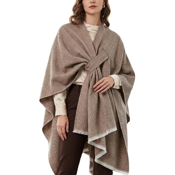 Kukuzhu Shawl Wraps for Women ponchos Ruana Cape Open Front Duster Cardigan Sweaters for Fall Winter