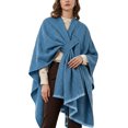 thumbnail image 1 of Kukuzhu Shawl Wraps for Women ponchos Ruana Cape Open Front Duster Cardigan Sweaters for Fall Winter, 1 of 8