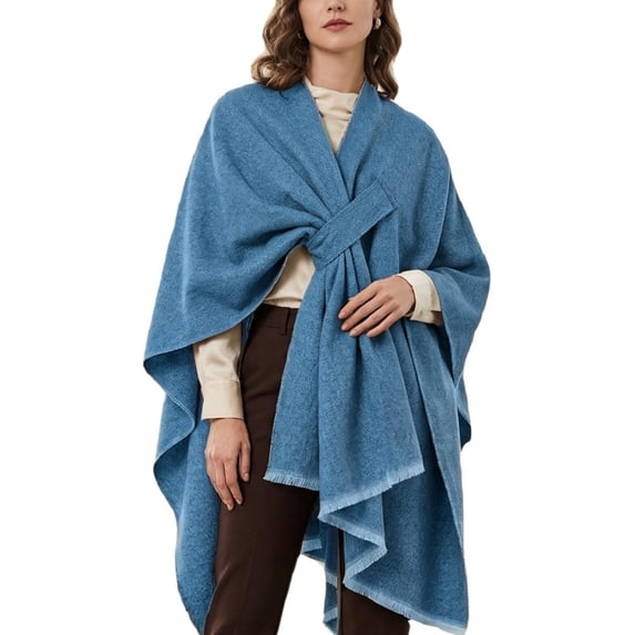 Kukuzhu Shawl Wraps for Women ponchos Ruana Cape Open Front Duster Cardigan Sweaters for Fall Winter