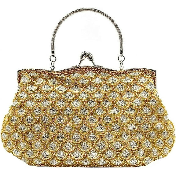 Kukuzhu Shiny Evening Handbags Women Chic Soft Wedding Party Evening Clutch Purse