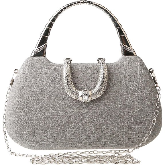 Kukuzhu Shiny Evening Handbags Women Chic Wedding Party Evening Clutch Purse Shouder Bag