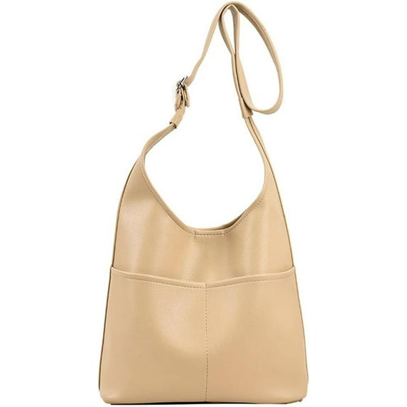 Kukuzhu Shoulder Bag Women Soft Fashion Hobo Bag Casual Leather Large Shopping Traveling Tote Bag Purse