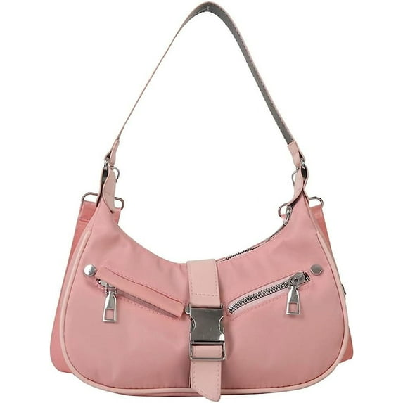 Kukuzhu Shoulder Bag for Women Fashion Buckle Hobo Handbags Nylon Clutch Purse Casual Crossbody Bag