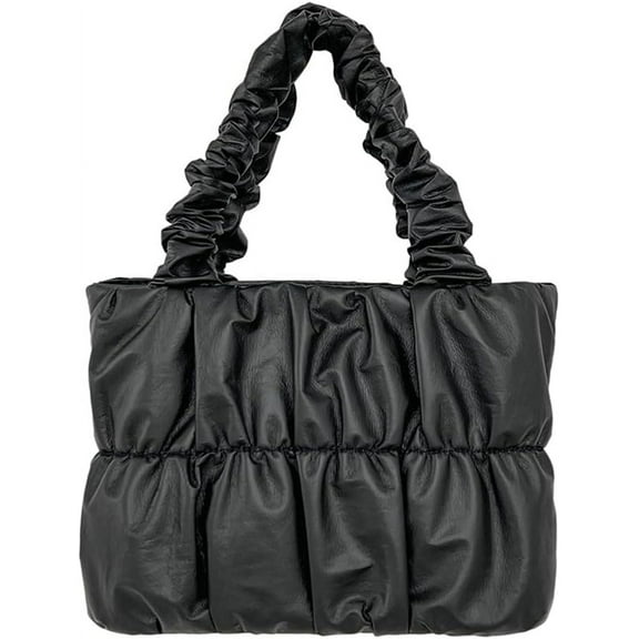 Kukuzhu Shoulder Bags for Women Fashion Bucket Hobo Bag Casual Pleated Tote Handbag