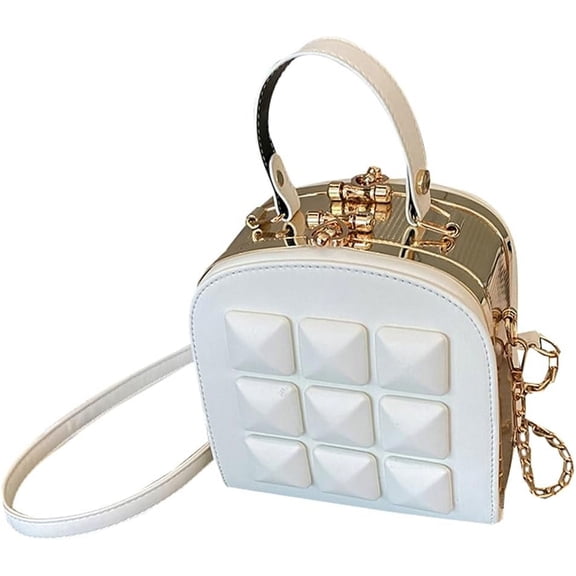 Kukuzhu Shoulder Bags for Women Fashion Leather Square Handbag Praty Chain Crossbody Bag Purse