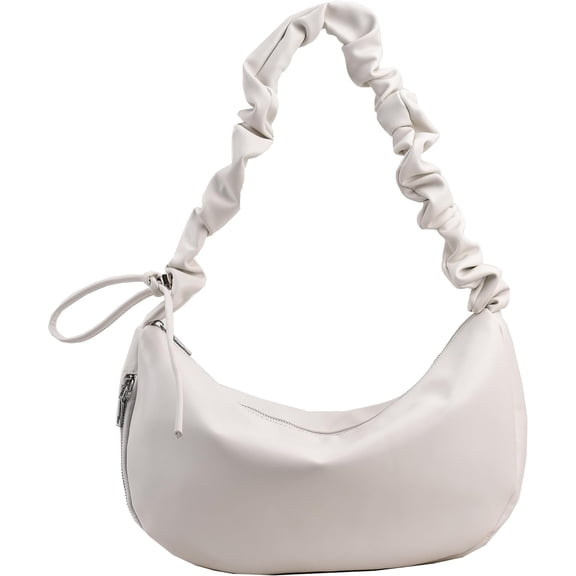 Kukuzhu Shoulder bag for women, Trendy Designer Hobo Tote PU Leather Handbag Purse with Zipper Closure & Drawstring Straps