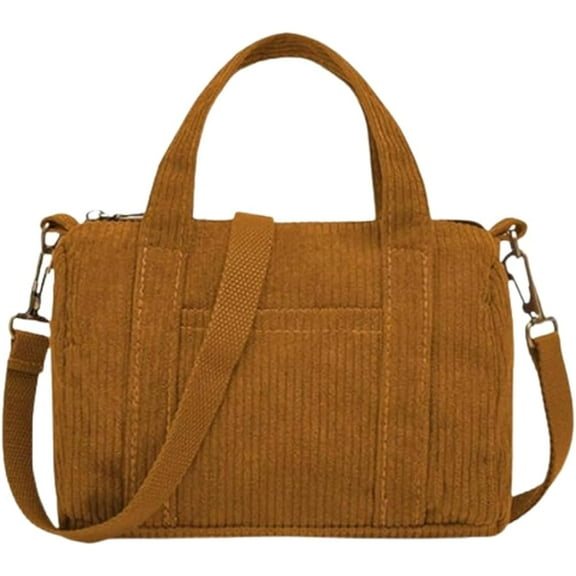 Kukuzhu Small Corduroy Tote Handbags Women Fashion Satchel Casual Zipper Crossbody Bag Hobo Bag Messenger Bag 2023