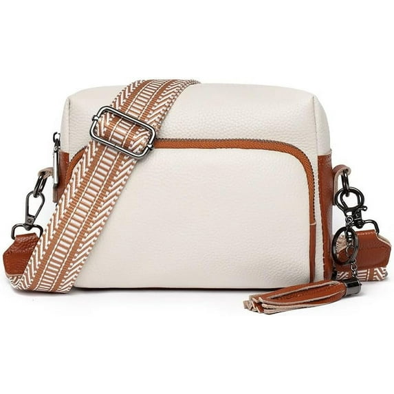 Kukuzhu Small Crossbody Bags for Women, Trendy Leather Crossbody Camera Purse with Guitar Strap Small Shoulder Handbag