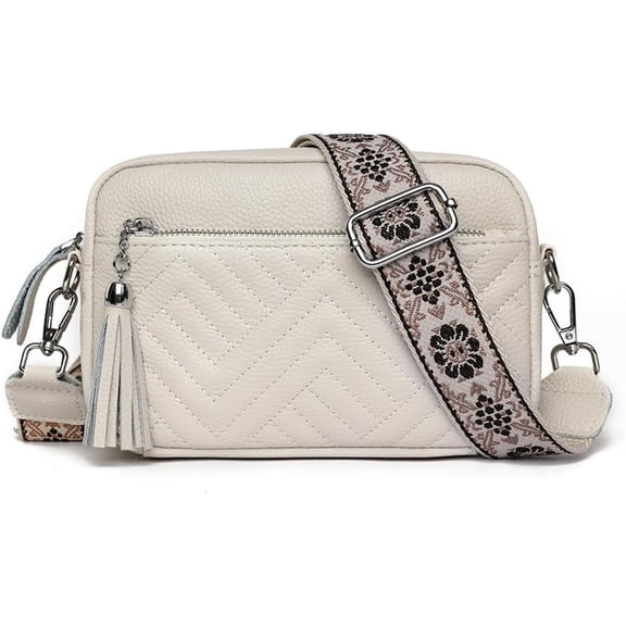 Kukuzhu Small Crossbody Bags for Women, Trendy Leather Crossbody Camera Purse with Guitar Strap Small Shoulder Handbag