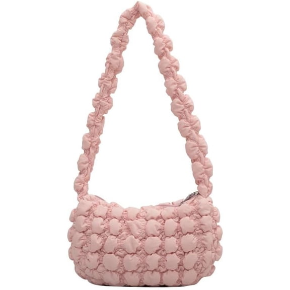 Kukuzhu Small Puffer Tote Bag for Women, Mini Quilted Puffer Shoulder Bag