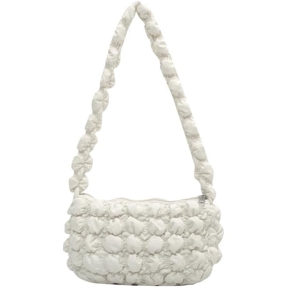 Kukuzhu Small Puffer Tote Bag for Women, Mini Quilted Puffer Shoulder Bag