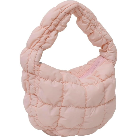 Kukuzhu Small Quilted Tote Bag for Women, Soft Puffer Tote Bag Lightweight Designer Pleated Hobo Bags Handbag Puff Bags