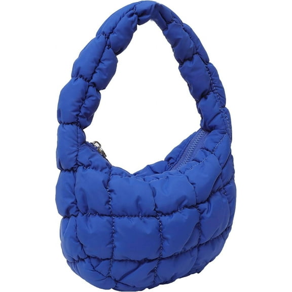 Kukuzhu Small Quilted Tote Bag for Women, Soft Puffer Tote Bag Lightweight Designer Pleated Hobo Bags Handbag Puff Bags