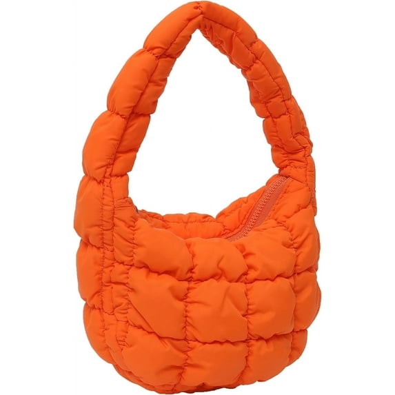 Kukuzhu Small Quilted Tote Bag for Women, Soft Puffer Tote Bag Lightweight Designer Pleated Hobo Bags Handbag Puff Bags