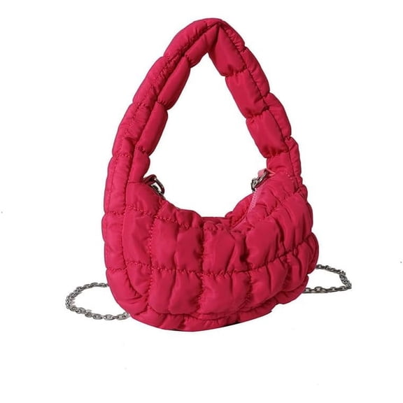 Kukuzhu Small Quilted Tote Bag for Women, Soft Puffer Tote Bag Lightweight Designer Pleated Hobo Bags Handbag