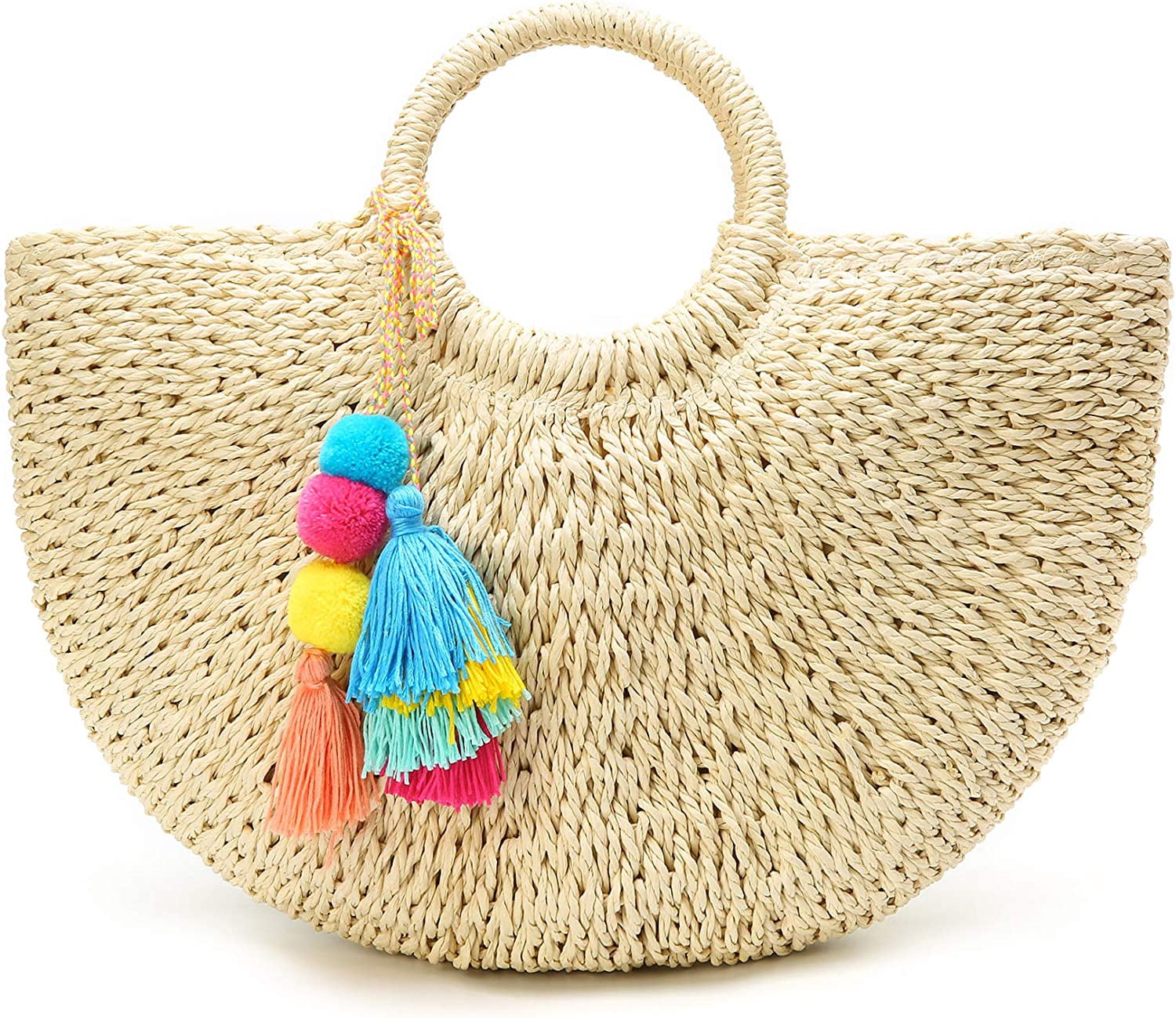 Kukuzhu Straw Beach Bag Large Woven Straw Bag Handbag Women S Woven