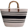 thumbnail image 1 of Kukuzhu Straw Beach Bag, Straw Tote Bag for Women with Bamboo Handles Summer Vacation Woven Beach Bag Shoulder Handbag, 1 of 7