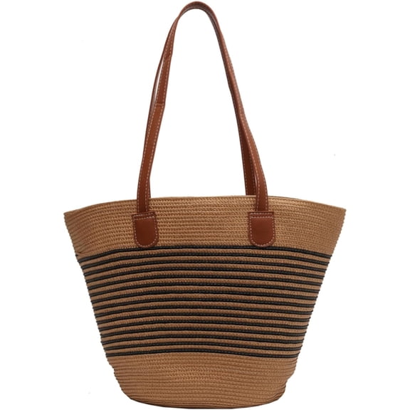 Kukuzhu Straw Beach Bag, Summer Straw Handbags for Women TrendyStraw Purses Woven Tote Bag for Travel Vacation