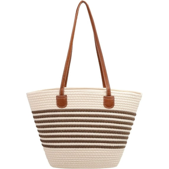 Kukuzhu Straw Beach Bag, Summer Woven Tote Bag Shoulder Handbag Straw Purses and Handbags for Women Vacation