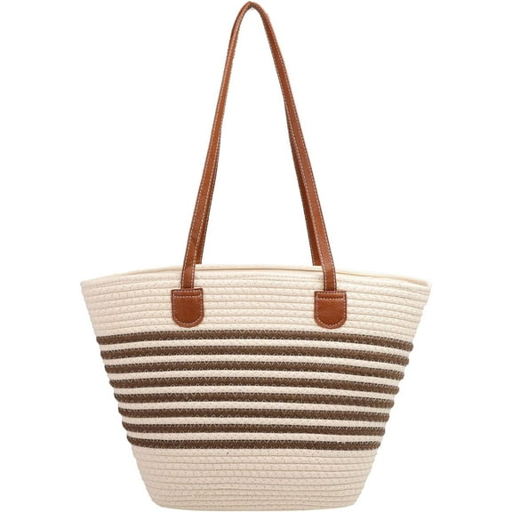 Kukuzhu Straw Beach Bag, Summer Woven Tote Bag Shoulder Handbag Straw Purses and Handbags for Women Vacation