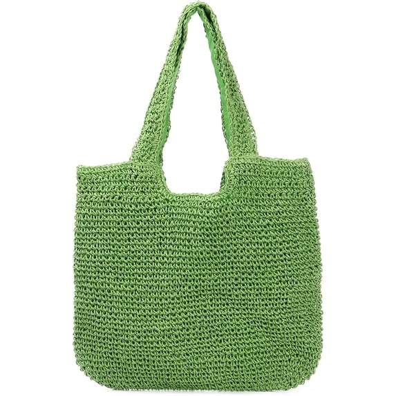 Kukuzhu Straw Beach Bag for Women Summer Woven Tote Bag Shoulder Handbags