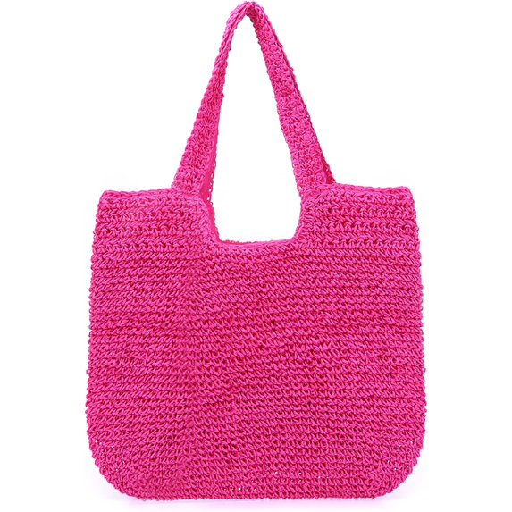 Kukuzhu Straw Beach Bag for Women Summer Woven Tote Bag Shoulder Handbags