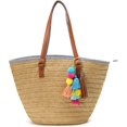 thumbnail image 1 of Kukuzhu Straw Beach Bags Tote Tassels Bag Hobo Summer Handwoven Shoulder Bags Purse With Pom Poms, 1 of 6
