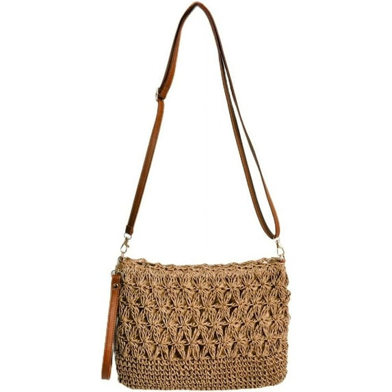 Kukuzhu Straw Clutch Purses Women Summer Beach Crossbody Bags Handwoven Straw Shoulder Bags Clutch Handbags