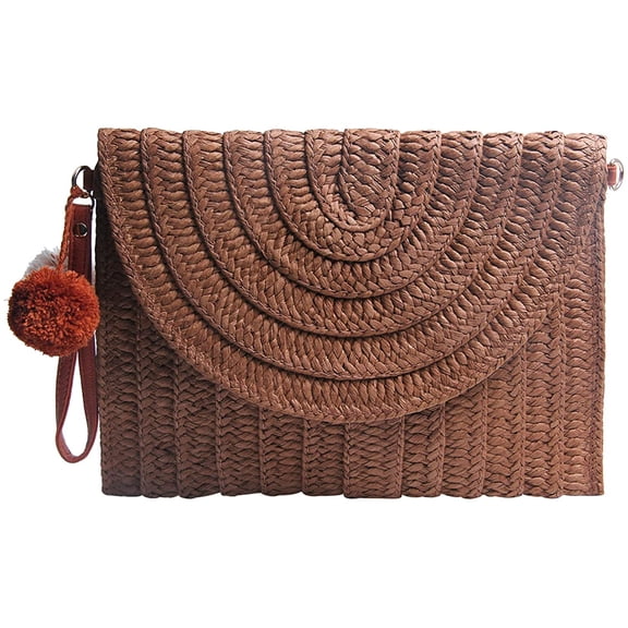 Kukuzhu Straw Clutch Purses for Women Summer Beach Bags Envelope Woven Clutch Handbags