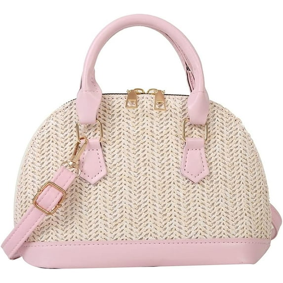 Kukuzhu Straw Crossbody Bag for Women Woven Shoulder Hobo Bag Shell Handbag Purse Stachels Small Totes