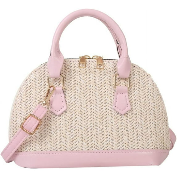 Kukuzhu Straw Crossbody Bag for Women Woven Shoulder Hobo Bag Shell Handbag Purse Stachels Small Totes